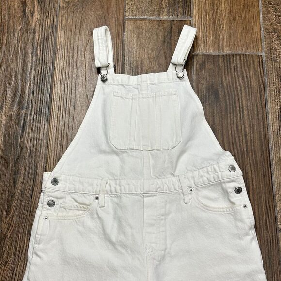 Lucky Brand Boyfriend Overall Jeans Size L Cotton Cone Denim Boho Festival* - Picture 5 of 16